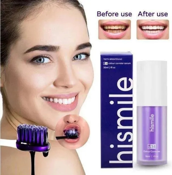 Premium Teeth Whitening Serum for Bright White Smile 1 V34 Teeth Whitening Serum purple bottle