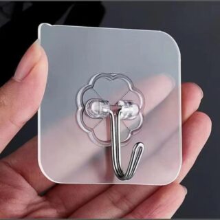 Silver metal wall hooks for home organization