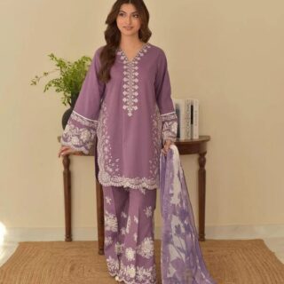 Premium EMBROIDERY 3PC women summer suit