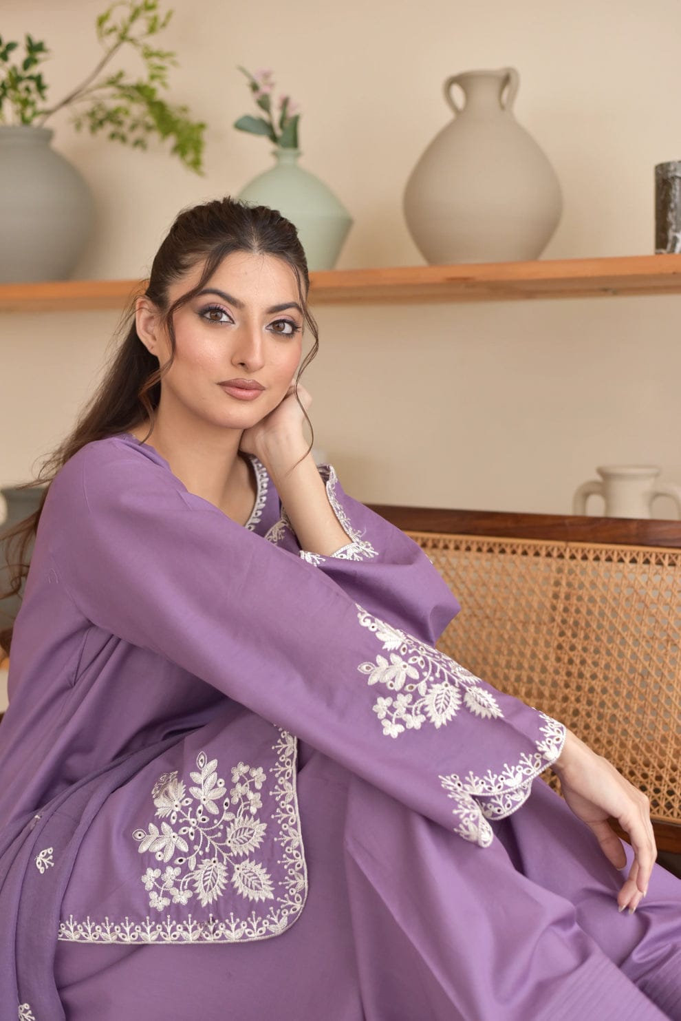 Premium Embroidery 3PC Cotton Dress for Elegant Style 3 Premium Embroidery 3PC Cotton Dress for Elegant Style - Image 3
