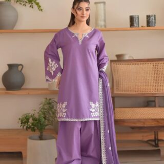 RUMI embroidery 3PC cotton dress for women