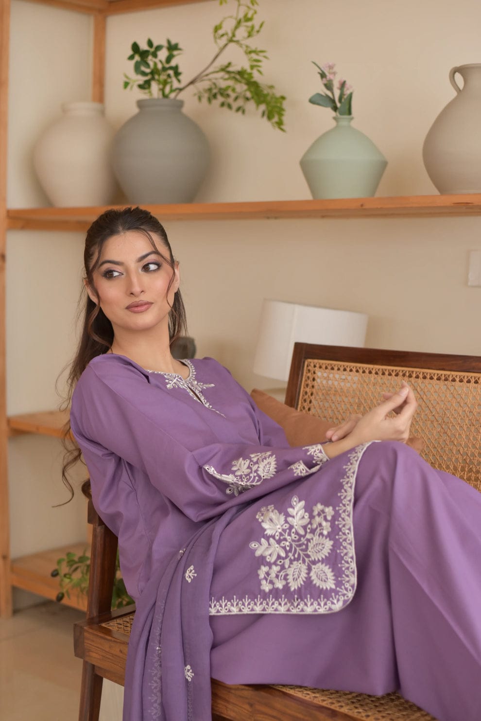 Premium Embroidery 3PC Cotton Dress for Elegant Style 4 RUMI embroidery 3PC cotton dress for women