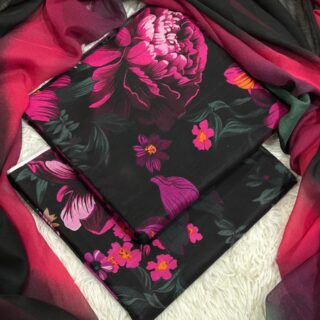 Premium 3pc lawn suit with chiffon dupatta