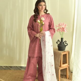Rose Lawn 3PC farshi shalwar embroidered suit for women