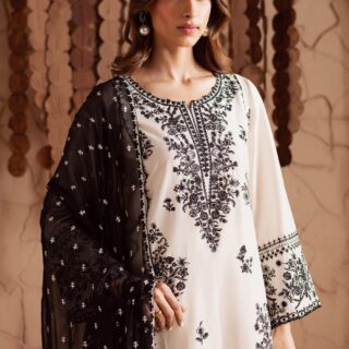 White Pearl embroidered 3PC lawn suit for women