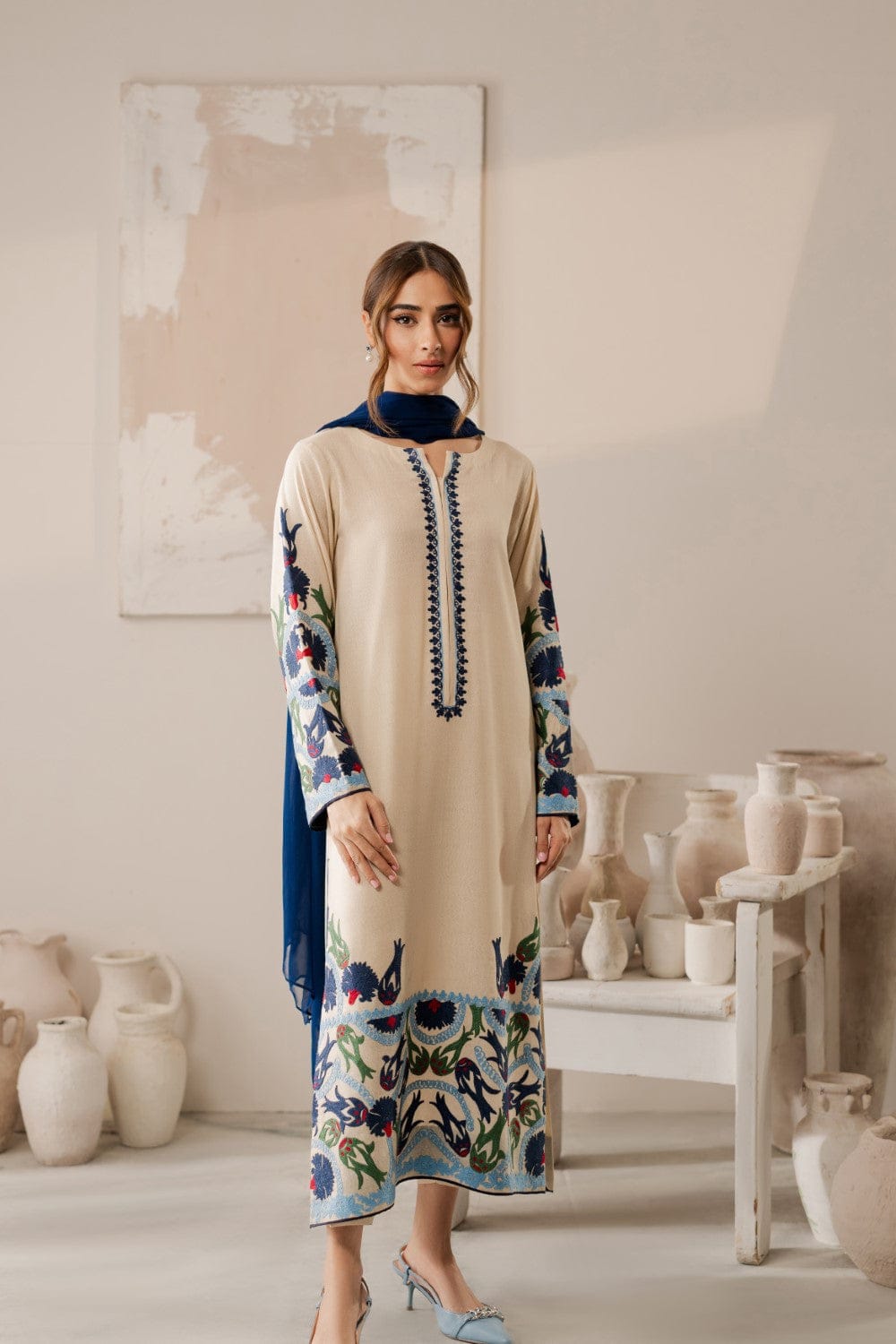 Skin Annuahy 3PC Cotton Embroidered Suit Premium Collection 2 Skin Annuahy 3PC Cotton Embroidered Suit Premium Collection - Image 2