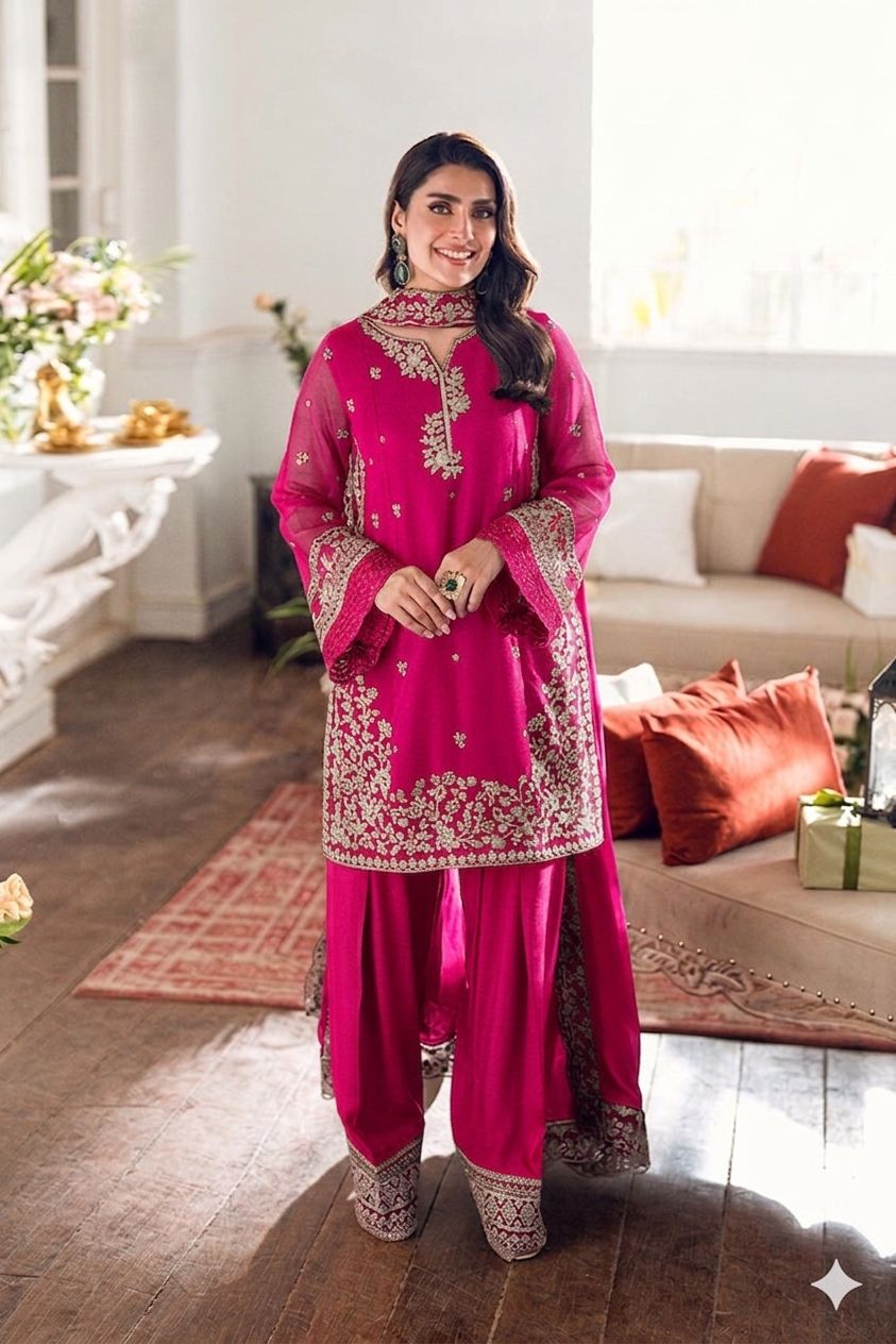 Pure Lawn 3pc Embroidered Suit Premium Summer Collection 2026 1 Pure Lawn 3pc embroidered summer suit with premium detailing