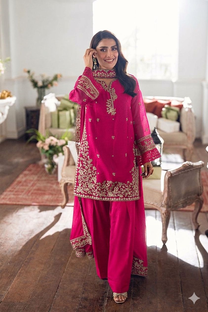 Pure Lawn 3pc Embroidered Suit Premium Summer Collection 2026 3 Pure Lawn 3pc embroidered summer suit with premium detailing