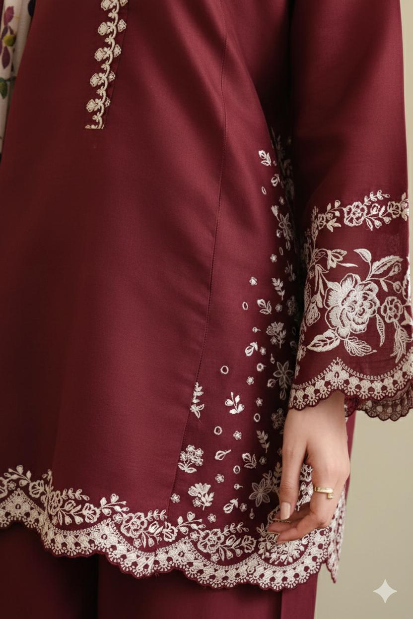 Pure Lawn 3pc Embroidered Suit Premium Summer Collection 3 Pure Lawn 3pc Embroidered Suit Premium Summer Collection - Image 3