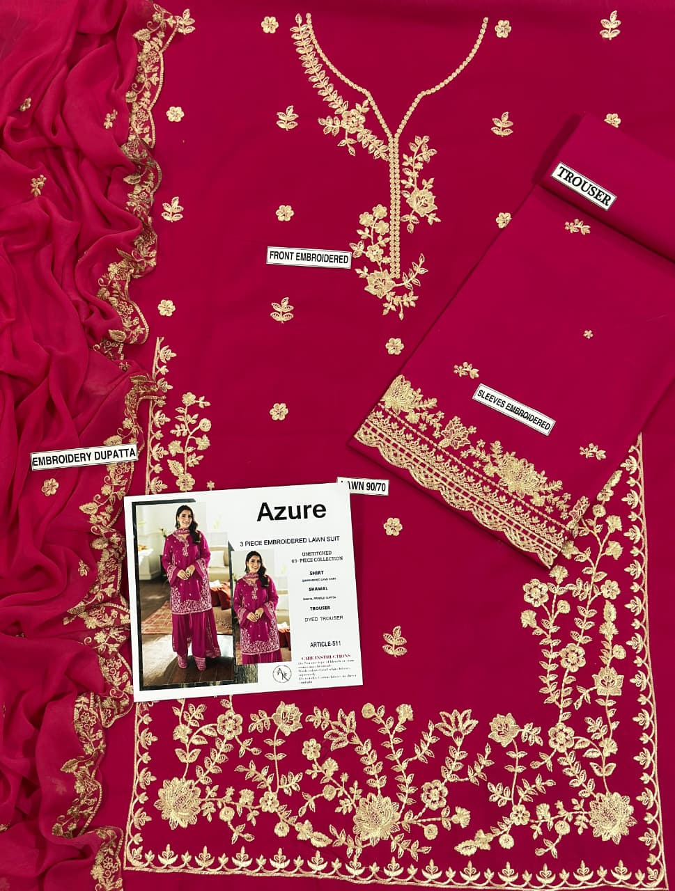 Pure Lawn 3pc Embroidered Suit Premium Summer Collection 2026 2 Pure Lawn 3pc Embroidered Suit Premium Summer Collection 2026 - Image 2