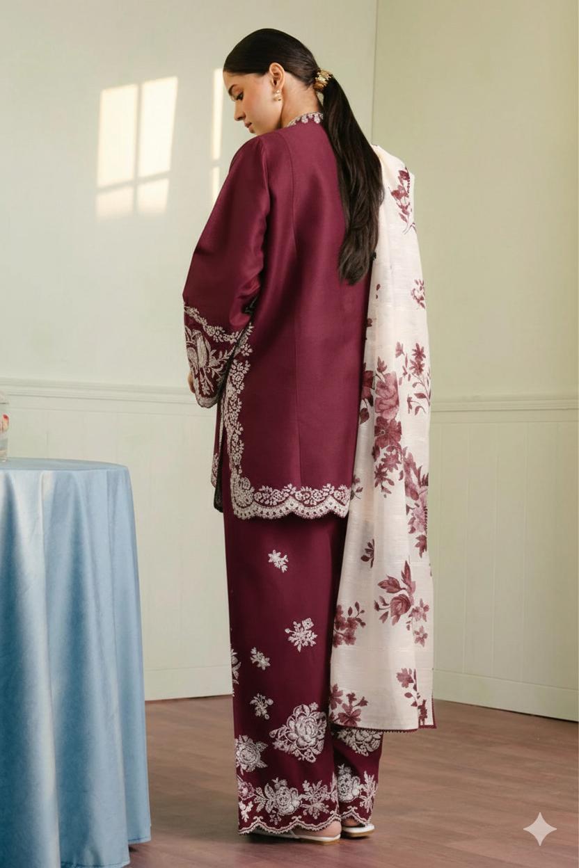 Pure Lawn 3pc Embroidered Suit Premium Summer Collection 2 Pure Lawn 3pc Embroidered Suit Premium Summer Collection - Image 2