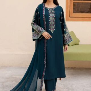 Pure Lawn 3pc embroidered summer suit front view