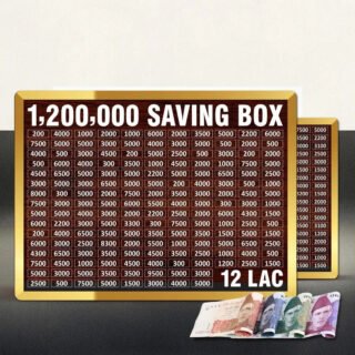 12 Lakh PKR Wooden Saving Box with Target Chart