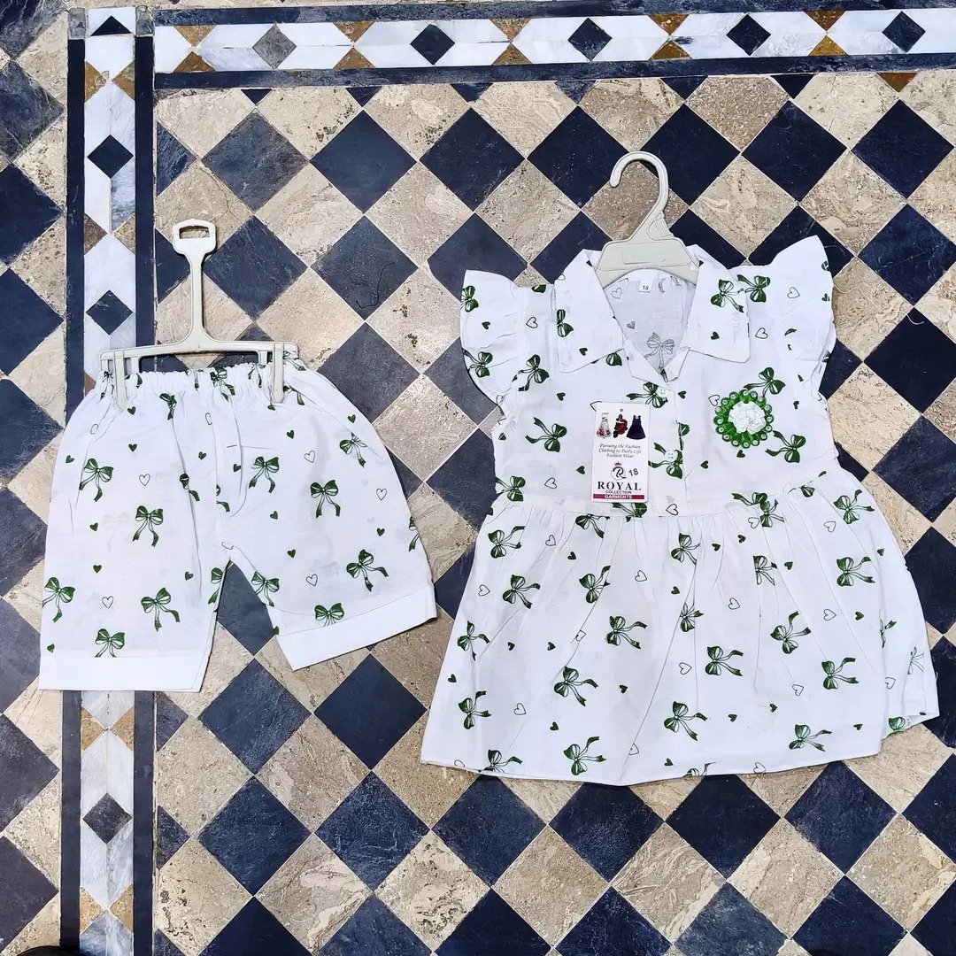 Premium 14 August Girls Fancy Frock Trouser Set 2 Premium 14 August Girls Fancy Frock Trouser Set - Image 2