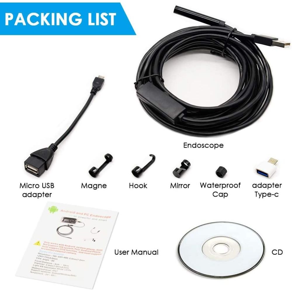 USB Endoscope Mini Camera 1080P 5M Inspection Camera 3 USB Endoscope Mini Camera 1080P 5M Inspection Camera - Image 3