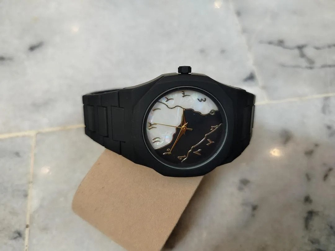 Luxury Aura Marble Dial Unisex Watch Black Strap 2 Luxury Aura Marble Dial Unisex Watch Black Strap - Image 2