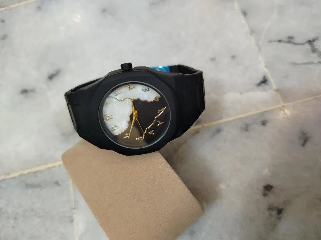 Luxury Aura Marble Dial Unisex Watch Black Strap 3 Luxury Aura Marble Dial Unisex Watch Black Strap - Image 3