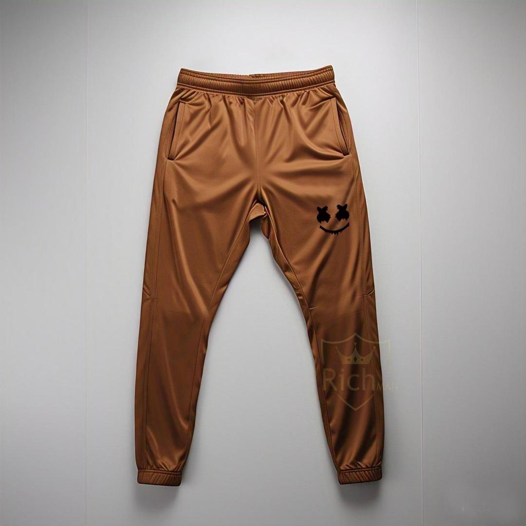Brown Micro Print Track Suit Men 2 Piece 4 Brown Micro Print Track Suit for Men 2 Piece