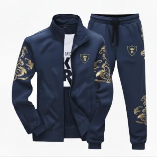 Navy Gold Fleece Track Suit Men Winter Slim Fit