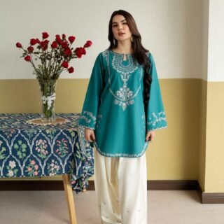 Zirwa Embroidery 2PC Premium Lawn Farshi Suit for Women