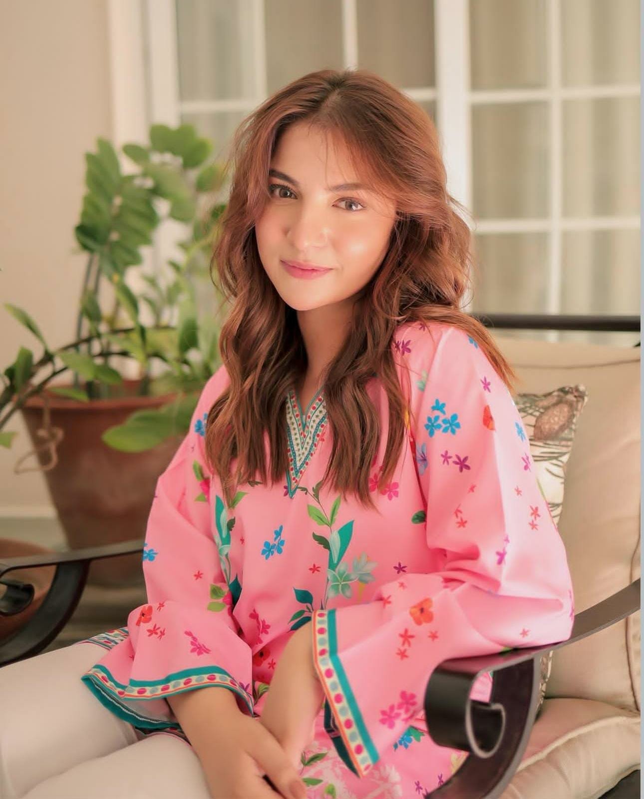 Pink Floral Digital Printed 2PC Premium Grip Silk Suit Best 2 Pink Floral Digital Printed 2PC Premium Grip Silk Suit Best - Image 2