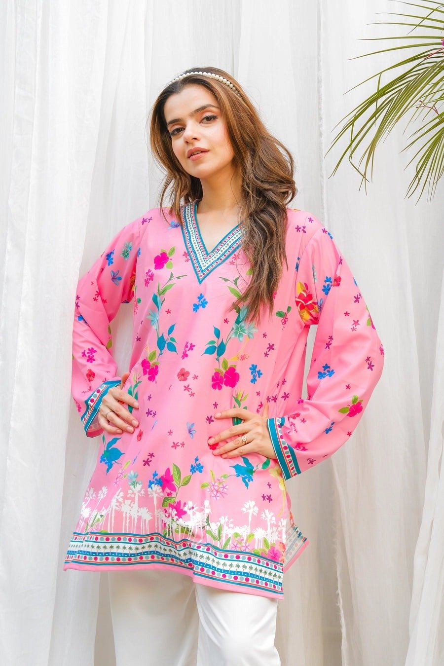 Pink Floral Digital Printed 2PC Premium Grip Silk Suit Best 8 Pink Floral Digital Printed 2PC Premium Grip Silk Suit Best - Image 8