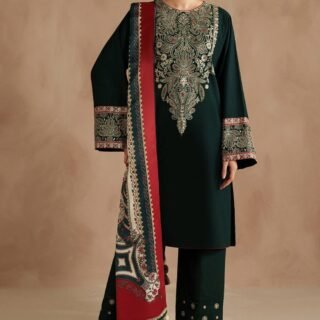 DINAR Embroidery 3PC Premium Lawn Suit with embroidered shirt and digital voil dupatta