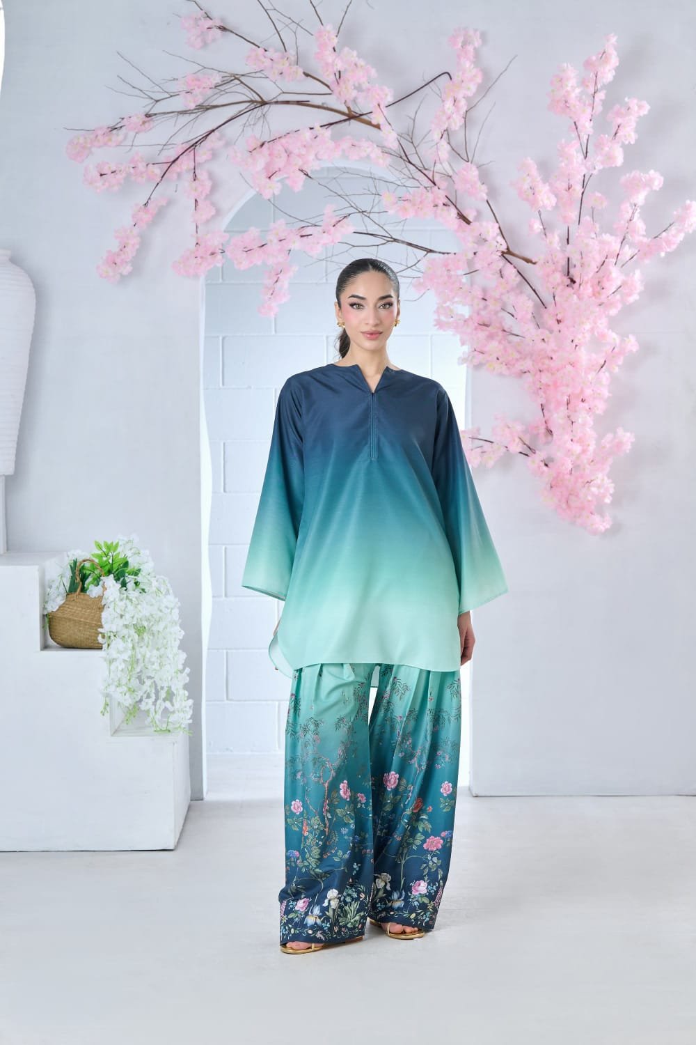 Premium MOON Co Ord 2PC Lawn Silk Suit 3 Premium MOON Co Ord 2PC Lawn Silk Suit - Image 3