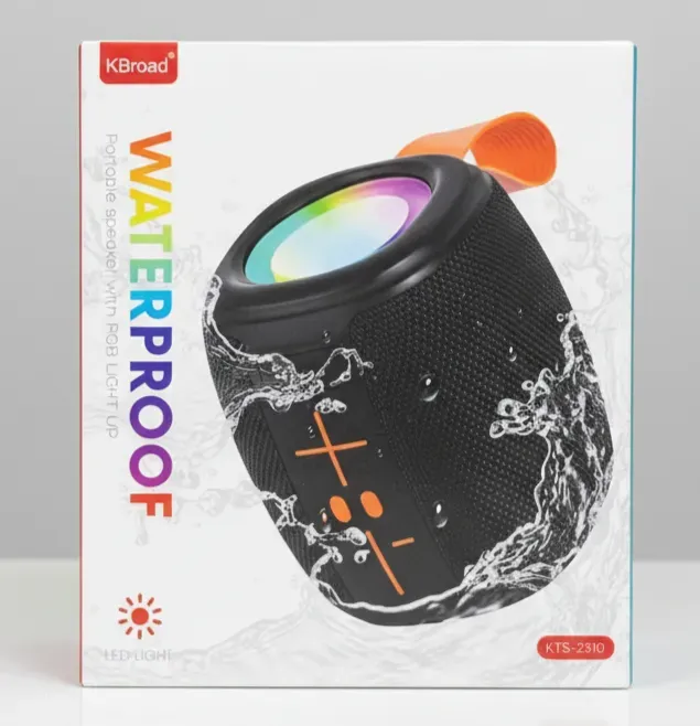KBroad Waterproof Bluetooth Speaker With RGB Lights | Music 1 KBroad Waterproof Bluetooth Speaker with RGB lights