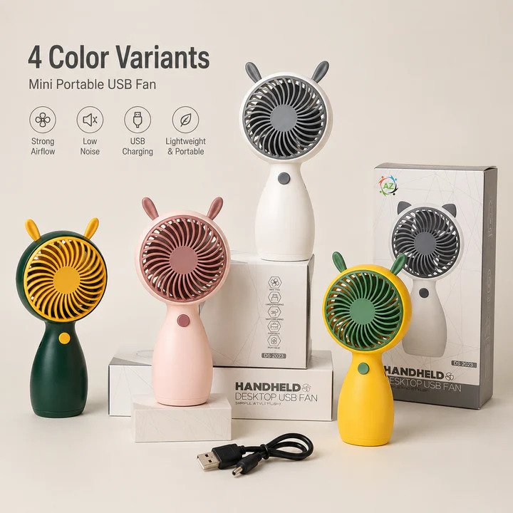 Portable USB Rechargeable Mini Handheld Fan 2 Portable USB Rechargeable Mini Handheld Fan - Image 2