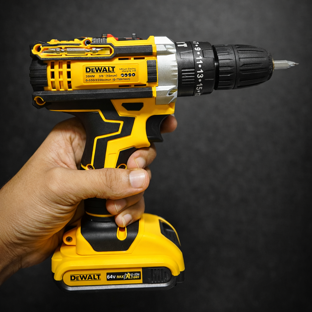 DeWalt 64V Cordless Electric Drill Machine With Case | Tools 5 DeWalt 64V Cordless Electric Drill Machine With Case | Tools - Image 5