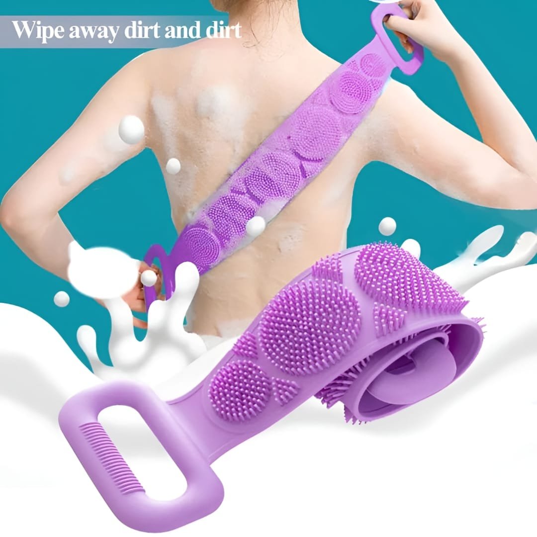 2 in 1 Silicone Bath Brush & Back Scrubber 4 Silicone Bath Brush Back Scrubber 2 piece bathing set