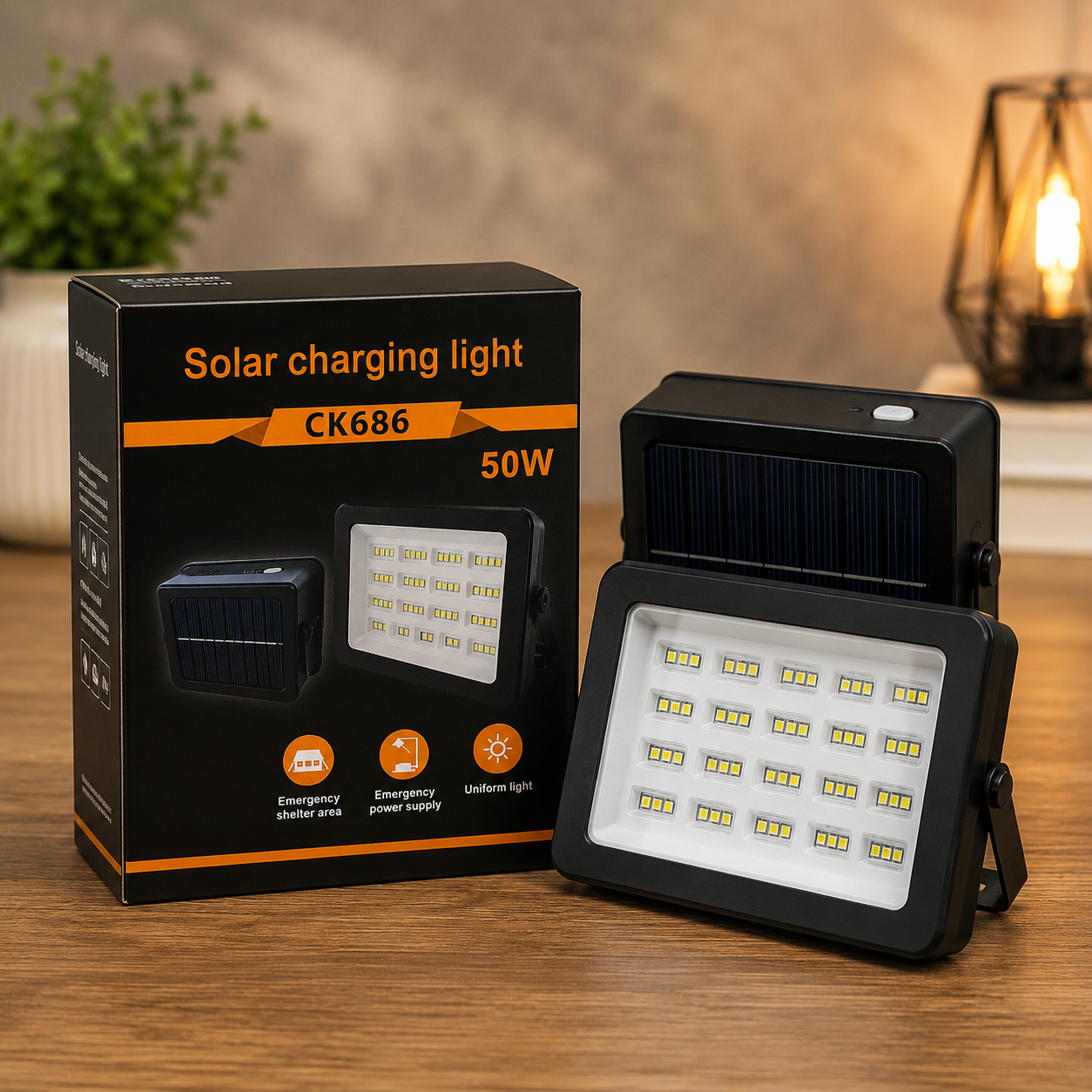 KSE CK686 50W Portable Solar Flood Light 3 KSE CK686 50W Solar Flood Light portable rechargeable design