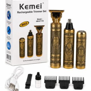 Kemei KM 6711B 3 In 1 Rechargeable Trimmer Set