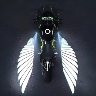 Angel Wings LED Bike Light blue floor projection