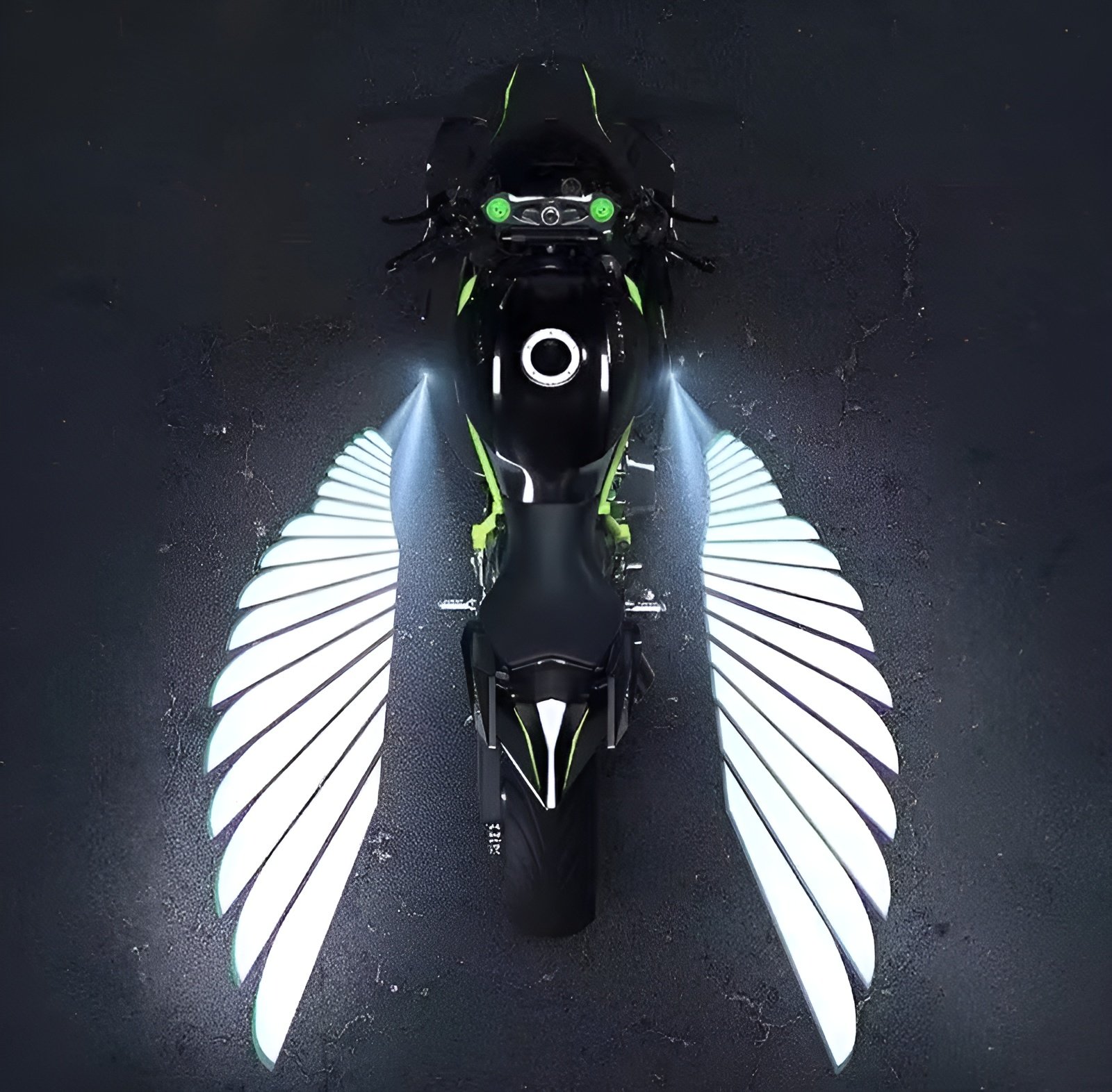 Angel Wings LED Bike Light Blue for Motorcycle 1 Angel Wings LED Bike Light blue floor projection