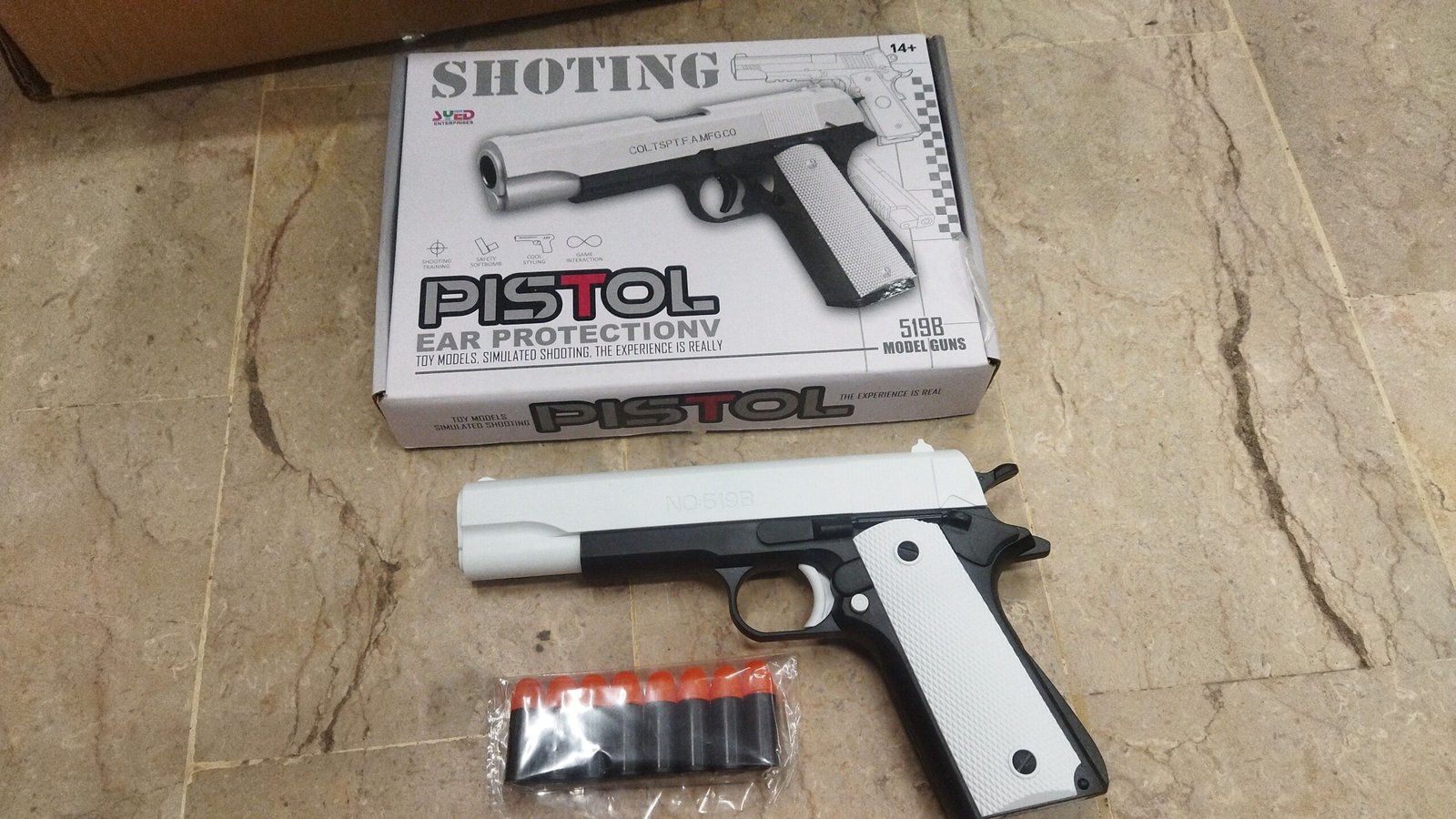 Toy Model Pistol 519B With Soft Foam Bullets | Toys for Kids 2 Toy Model Pistol 519B with soft foam bullets