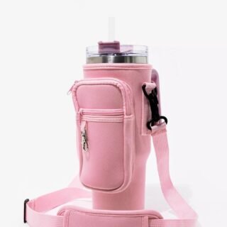 40oz Tumbler Bag with Phone Pocket in blush pink
