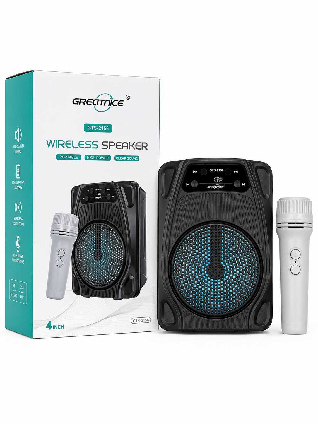 GREATNICE 4 Inch Karaoke Speaker with Microphone 1 GREATNICE Karaoke Speaker 4 inch with microphone