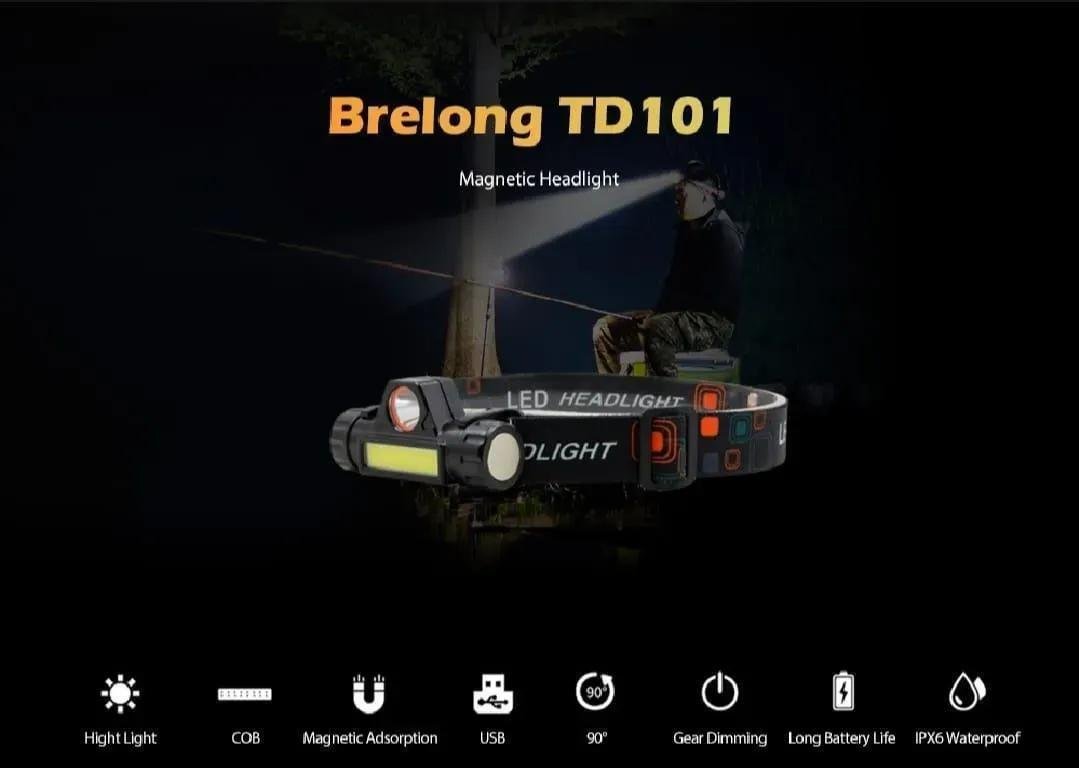 2W Rechargeable LED Headlamp Type C Black Orange 4 2W Rechargeable LED Headlamp Type C Black Orange - Image 4
