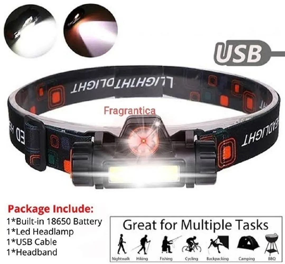 2W Rechargeable LED Headlamp Type C Black Orange 5 2W Rechargeable Headlamp with Type C charging
