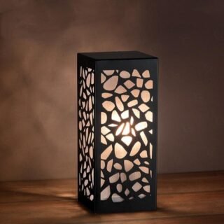 3D Laser Cut Wooden Lamp black MDF design