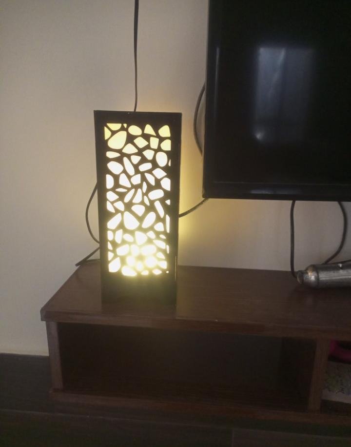 3D Laser Cut Wooden Table Lamp With Golden Light | Home Decor 5 3D Laser Cut Wooden Table Lamp With Golden Light | Home Decor - Image 5