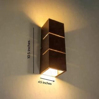 3D Wooden Wall Lamp brown and golden design
