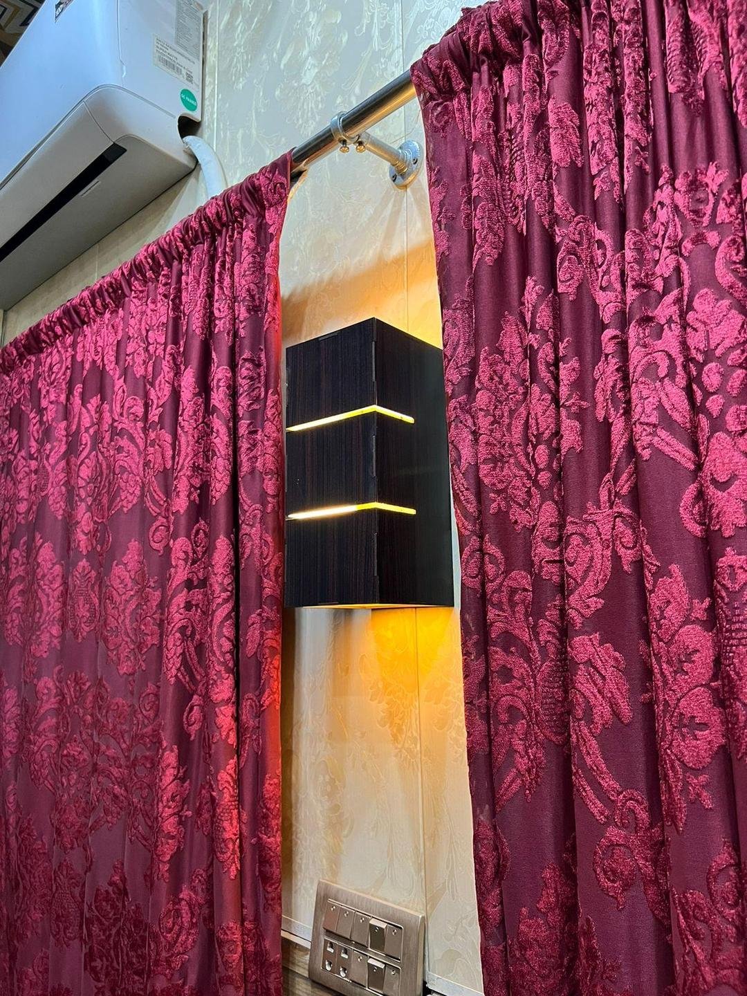 3D Wooden Wall Lamp, Brown & Golden Design | Home Decor | Decoration Lamps 5 3D Wooden Wall Lamp brown and golden design