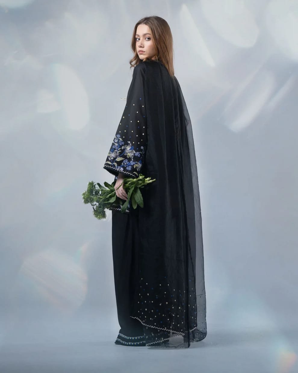 Black Pearl Embroidery 3PC Premium Lawn Suit | Stitched Collection 2 Black Pearl Embroidery 3PC Premium Lawn Suit | Stitched Collection - Image 2