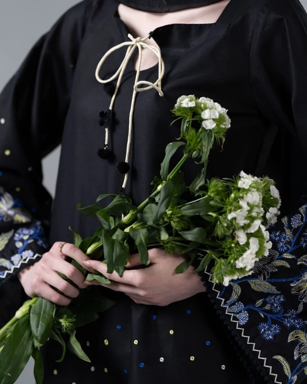 Black Pearl Embroidery 3PC Premium Lawn Suit | Stitched Collection 4 Black Pearl Embroidery 3PC Premium Lawn Suit | Stitched Collection - Image 4