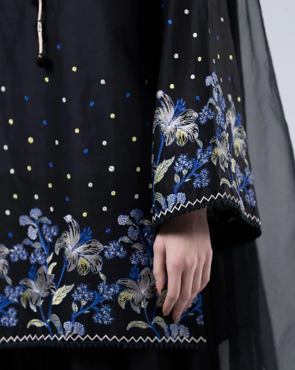 Black Pearl Embroidery 3PC Premium Lawn Suit | Stitched Collection 5 Black Pearl Embroidery 3PC Premium Lawn Suit | Stitched Collection - Image 5
