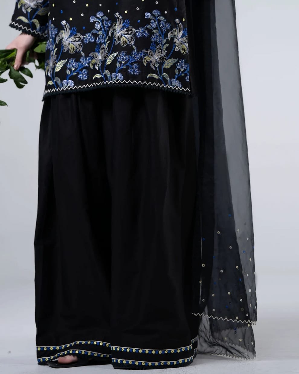 Black Pearl Embroidery 3PC Premium Lawn Suit | Stitched Collection 6 Black Pearl Embroidery 3PC premium lawn suit with Shafoon dupatta