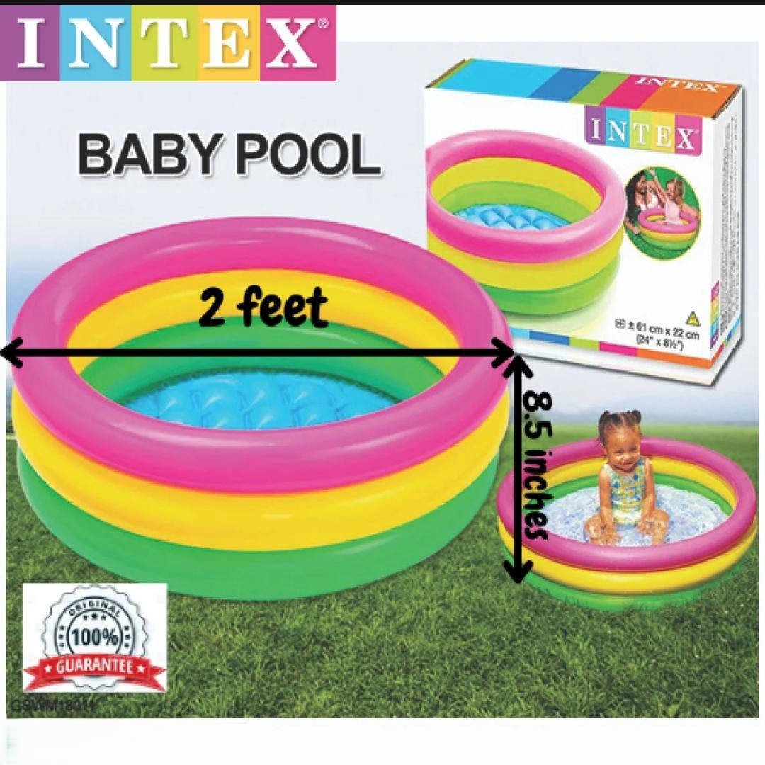 Intex Rainbow Baby Pool 2FT | Swimming Pool | Sports & Toys 2 Intex Rainbow Baby Pool for supervised summer water play